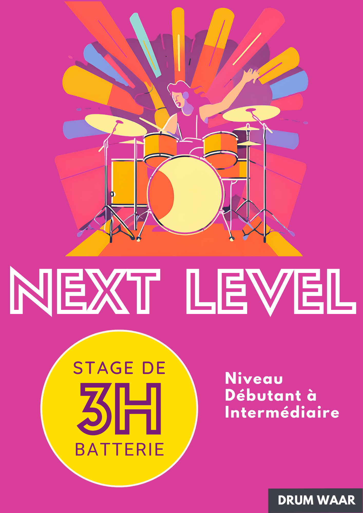 Stage de batterie 3h – NEXT LEVEL – Niveau Intermédiaire – Image 2