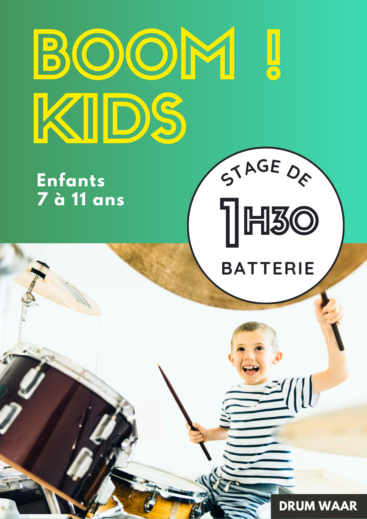 BOOM! Kids – Stage de Batterie (7–11 ans) – Image 2